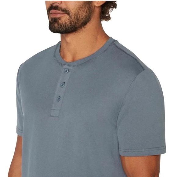 GAP Men’s Short Sleeve 3 Button Henley Tee Blue Size Small - Picture 5 of 14